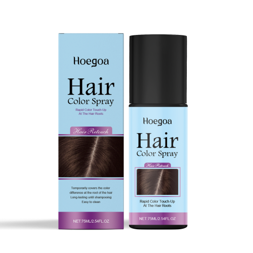 Hoegoa 一次性补色喷雾（深棕色）持久覆盖易清洗便携日常补色美发温和自然
